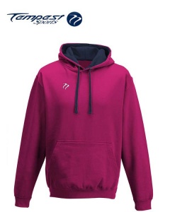 Tempest Lightweight Hot Pink Navy Hooded Sweatshirt